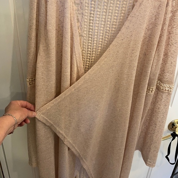 Lightweight lace insert open long coverup NWOT - Picture 8 of 8